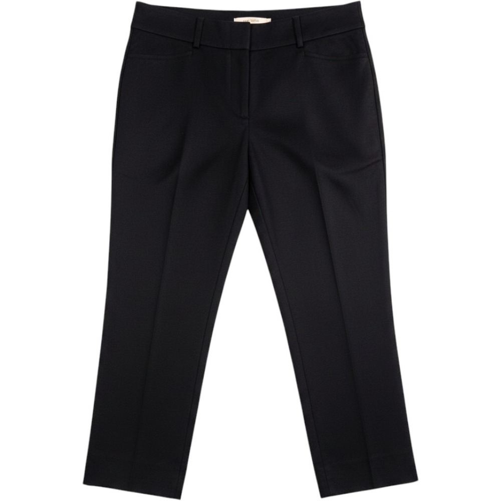 LOFT Curvy Fit Ankle Pants Womens 6 Black Cotton Blend Tapered Dress Slacks‎